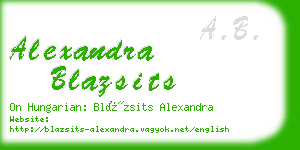 alexandra blazsits business card